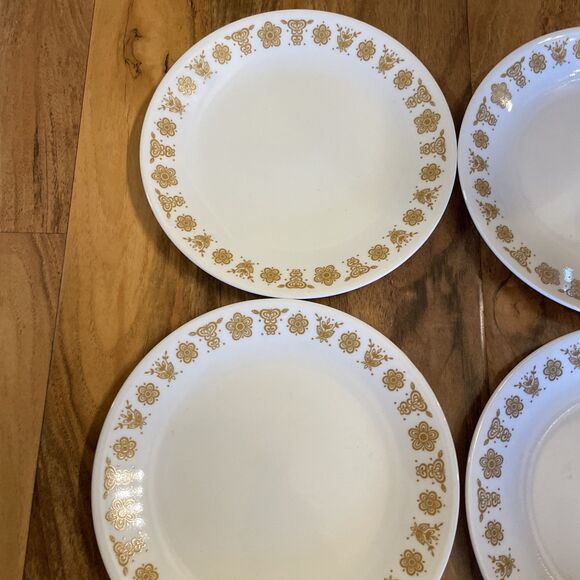Corelle Corning Golden Butterfly Luncheon Plates 8.5, vintage set of 6 - Picture 4 of 5